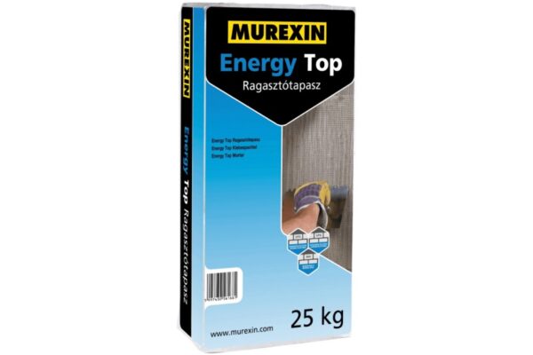 A Murexin Energy Top ragasztótapasz gyárilag előkevert, cementbázisú, ásványi prémium portermék, amelyet kifejezetten hőszigetelő rendszerek szakszerű kialakítására fejlesztettek ki. Egyetlen, sokoldalú anyaggal megoldható a lapok ragasztása és a háló beágyazása, ami átláthatóbbá és biztonságosabbá teszi a munkafolyamatot.